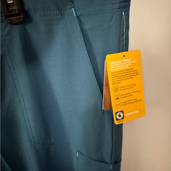 CARHARTT WOMEN'S FORCE Caribbean Blue Cargo Scrub bottoms pants 3X 3XL petite - Picture 3 of 10